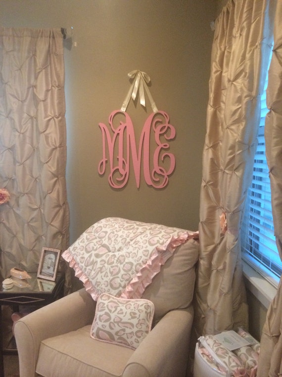 Wooden Monogram Painted Wooden Letters  Nursery Decor 