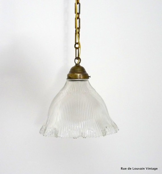 Holophane lampadario arruffato ombra antico di ruedelouvain Applique doppia luce piatta