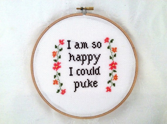 So happy pdf pattern funny needlepoint snarky embroidery So happy pdf pattern funny needlepoint snarky embroidery
