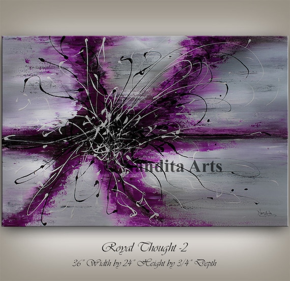 Unique purple wall art Purple art Purple Abstract Decorative