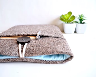 Unisex 13 inch Laptop Sleeve Laptop Case 11.6" 14" 15.6" inch Computer Sleeve Custom Size Chromebook available - Brown Wool