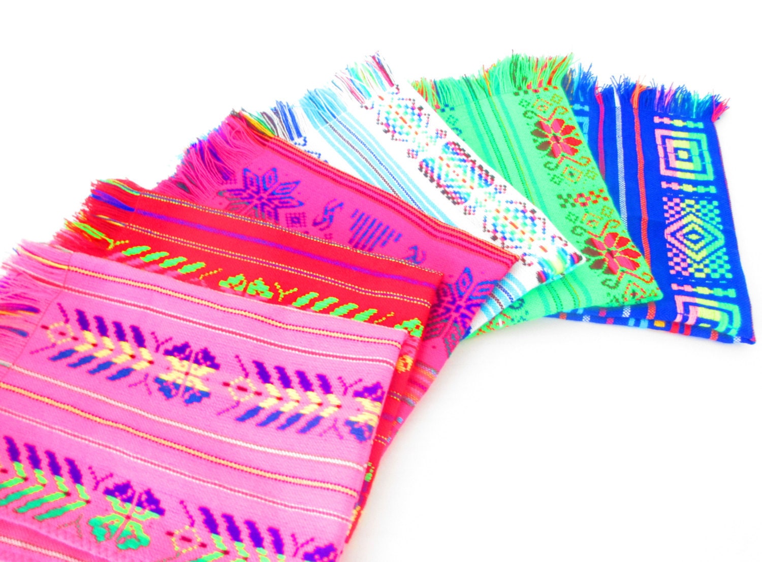 Mexican napkins bulk set of 6. Assorted colors Fiesta decor