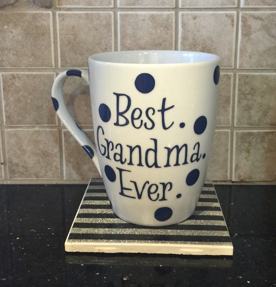 Best grandma ever coffee mug in white with by GlitzyGlitterGal