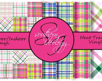 Beautiful Patterned Craft Vinyl and Heat Transfer Vinyl in Plaid Patterns