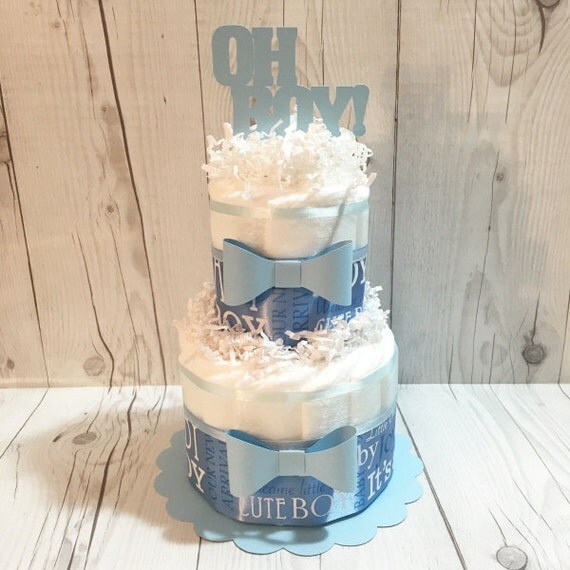 Oh Boy Diaper Cake Centerpiece Kit Boy Baby by ChicBabyCakes