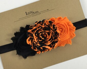 Halloween Headband,Baby girl headband,Newborn Headband,Orange Headband, Toddler Gift, Orange Flower Headband, Flower Girl Headband