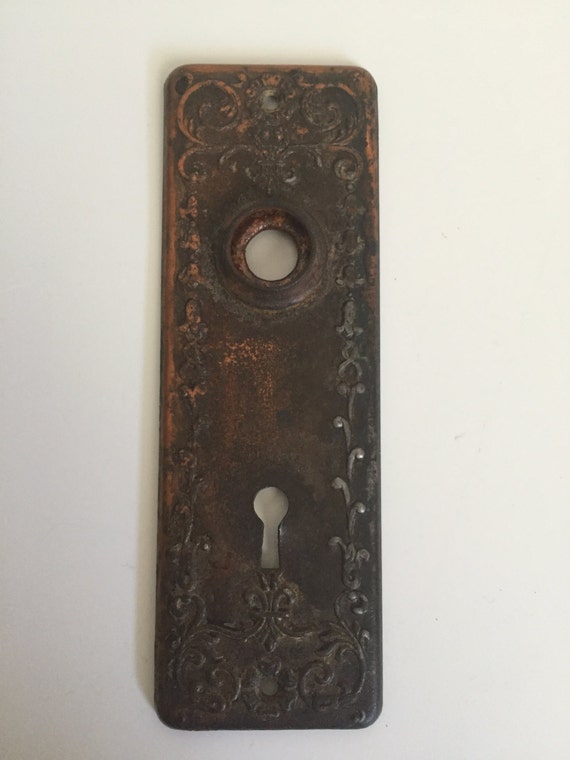 Vintage Keyhole Door Knob Plate Escutcheon Decorative Copper