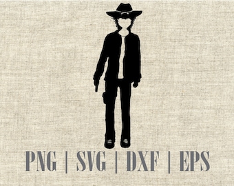 Carl Grimes The Walking Dead Silhouette SVG Cutting File, Printable, T-shirt Design, Scrapbooking Clipart