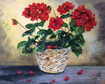 Printed from my original acrylic painting of Geranium.