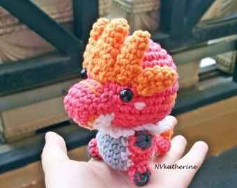 FREE SHIPPING Chibi Tyrantrum Made-to-order Crochet Amigurumi, Pokemon plush toy