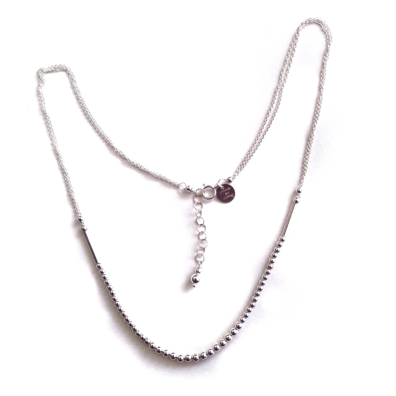 Nova Necklace Handmade Dainty Beaded Sterling Silver or 14K