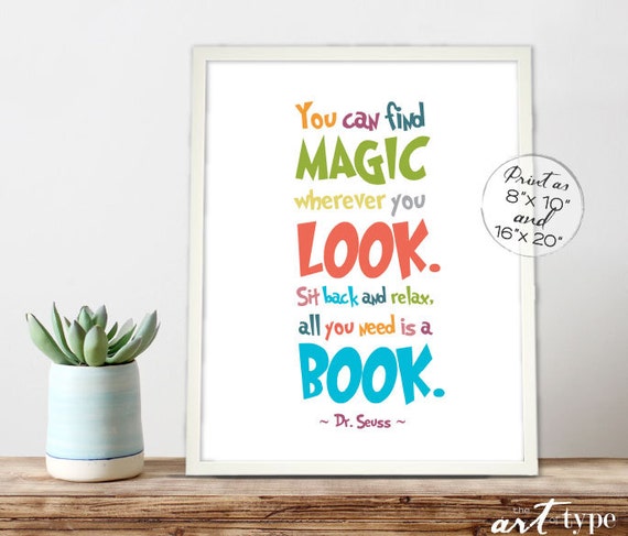 dr seuss reading print instant download 8x10 16x20 printable