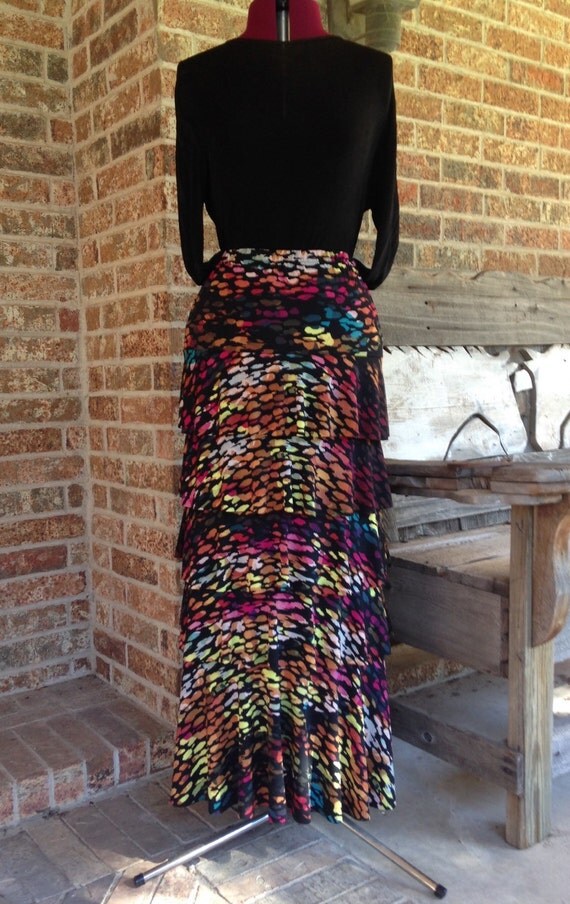 long ruffle maxi skirt