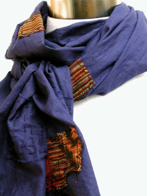 Samurai Scarf / Japanese Cotton Boro Scarf / by YUMEYAKKOJapan