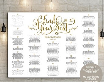 Rustic Wedding seating chart template| seating chart diy poster | Instant download| Find your seat| Wedding signs| You edit the text| S11