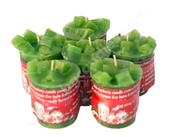 BAYBERRY Votive Candles, Lucky Christmas Candles,Lucky Bayberry Candle,Bayberry Poem,Christmas Gift,Stocking Stuffers,Scented Votive Candles