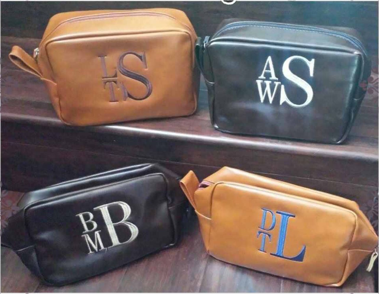 monogrammed shave bag