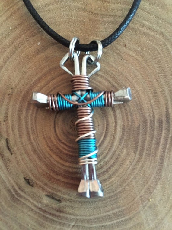 Horseshoe nail crosses hand made and wire by HopeforHorses on Etsy