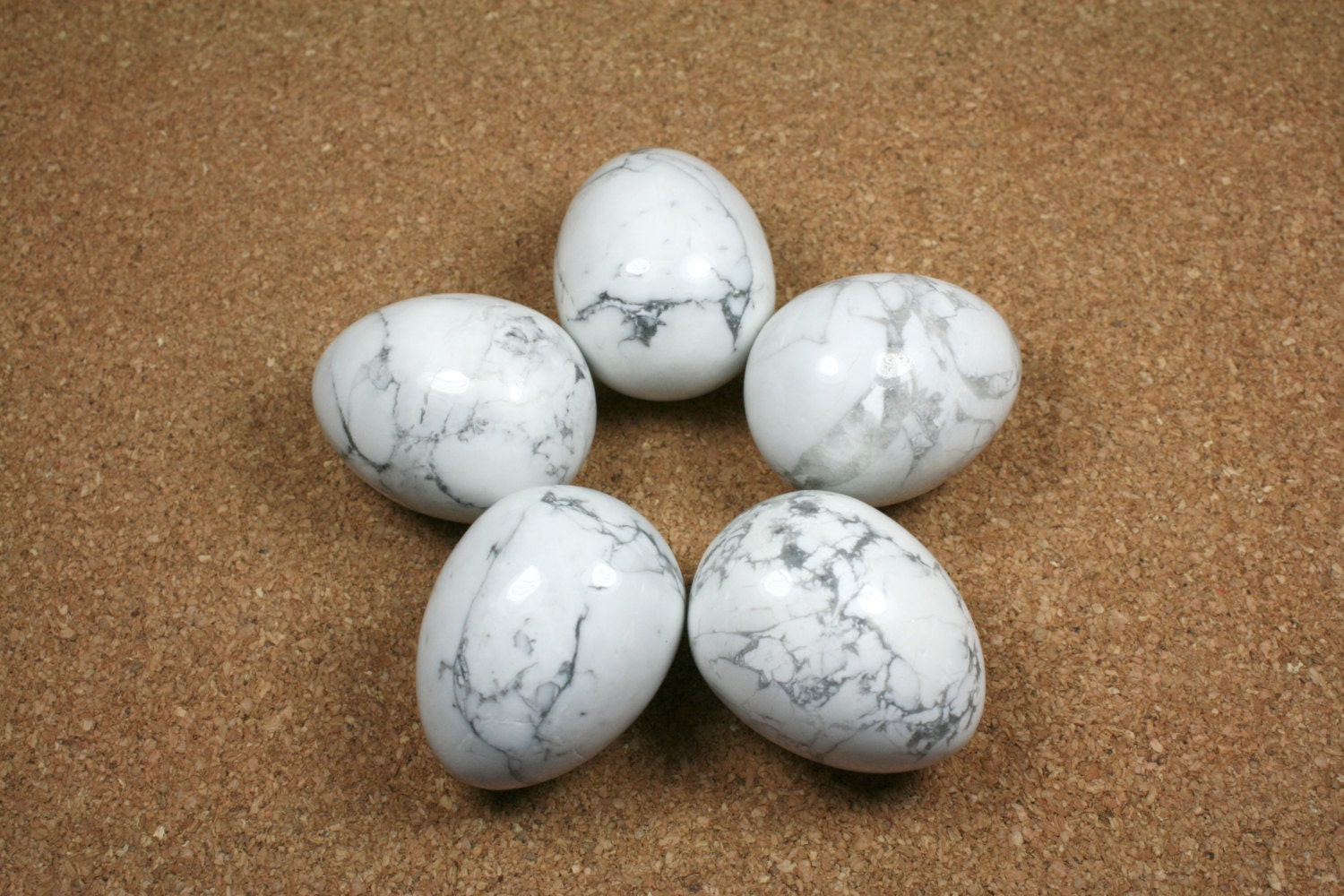 GEMSTONE EGGS White Howlite Natural Stone Egg White by ABOSBeads