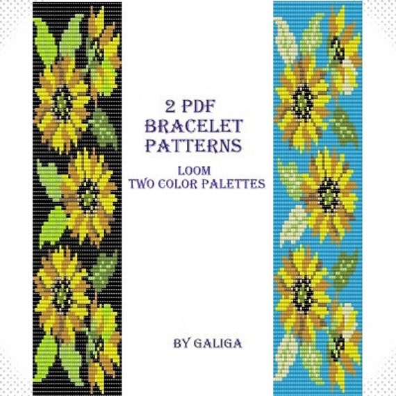 Sunflower pattern Sunflower bracelet pattern for beading Loom