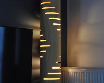 Floor lamp #3 from bent plywood with natural wood texture, birthday present, gift