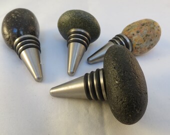 Elegant and Natural Beach Stone Bottle Stopper
