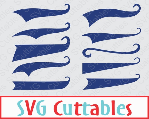 Text Tails set of 10 Swoosh SVG Vector Digital Cut File