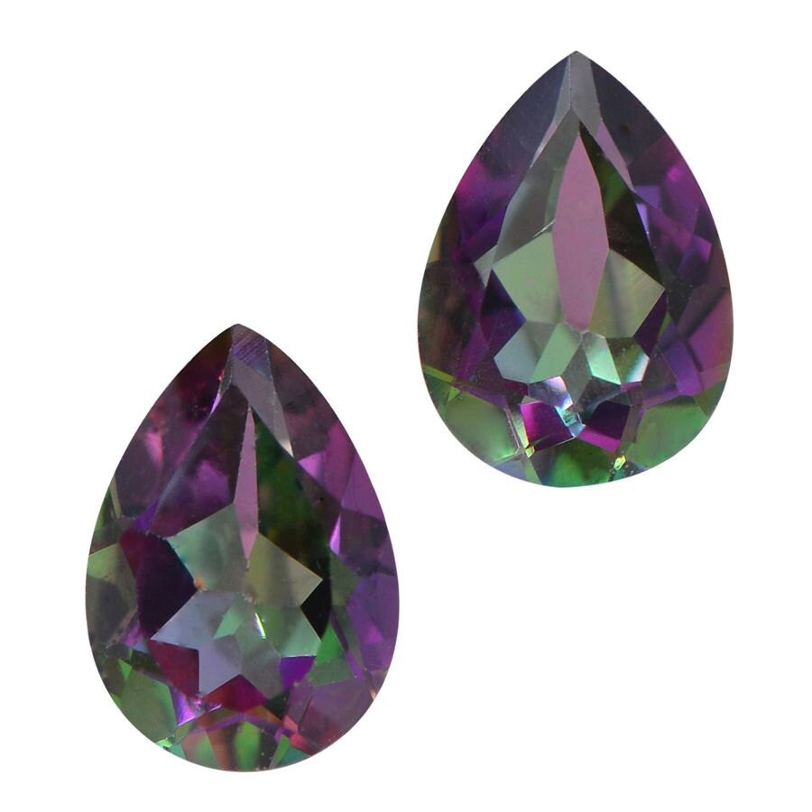 Mystic Northern Lights Topaz Pear Cut Loose Gemstones Set of 2 1A ...