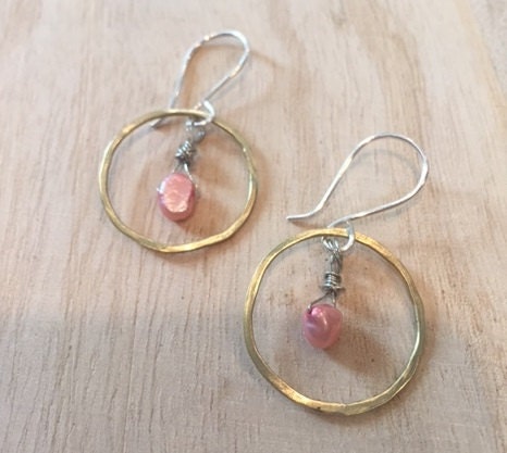 earrings pearl hoop freshwater gold bridesmaids jewelry