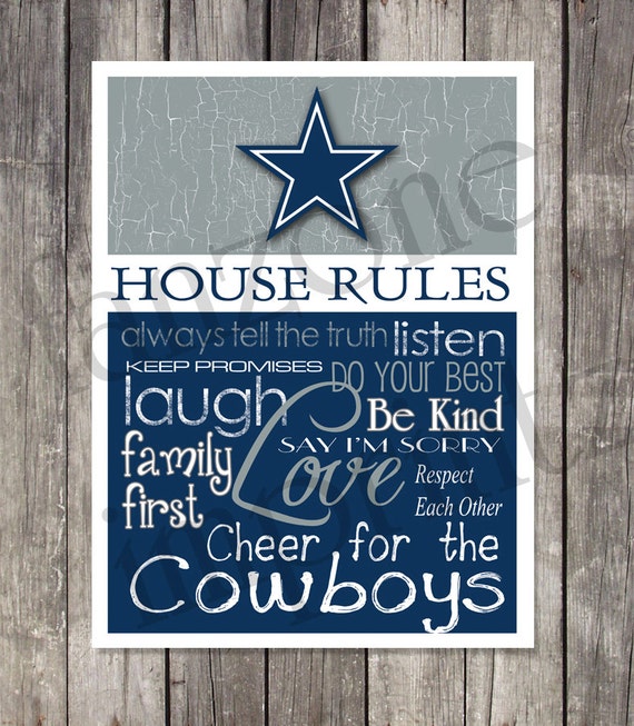 DALLAS COWBOYS House Rules Art Print 4 by fanzoneimprintz