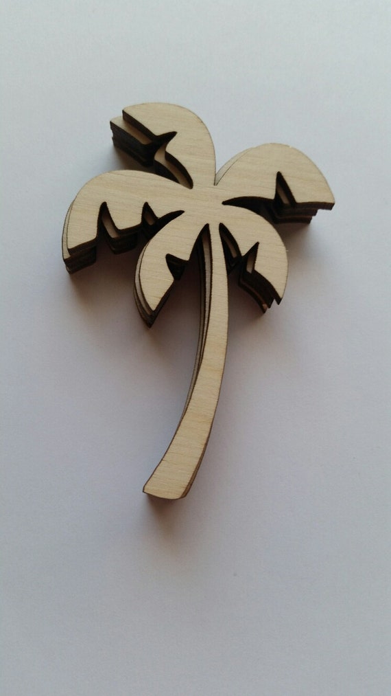 Laser Cut Wooden Palm Tree Cut Outs by NightOwlEngravingLLC