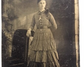 Young Woman in Ruffles Tintype
