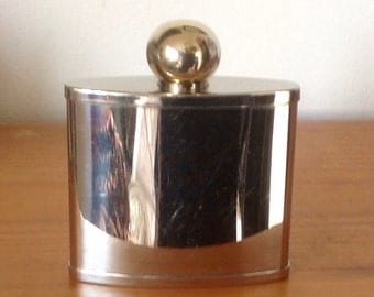 Small Vintage Hip Flask.Livingstone London 2oz Silver Metal Flask. 1970's.