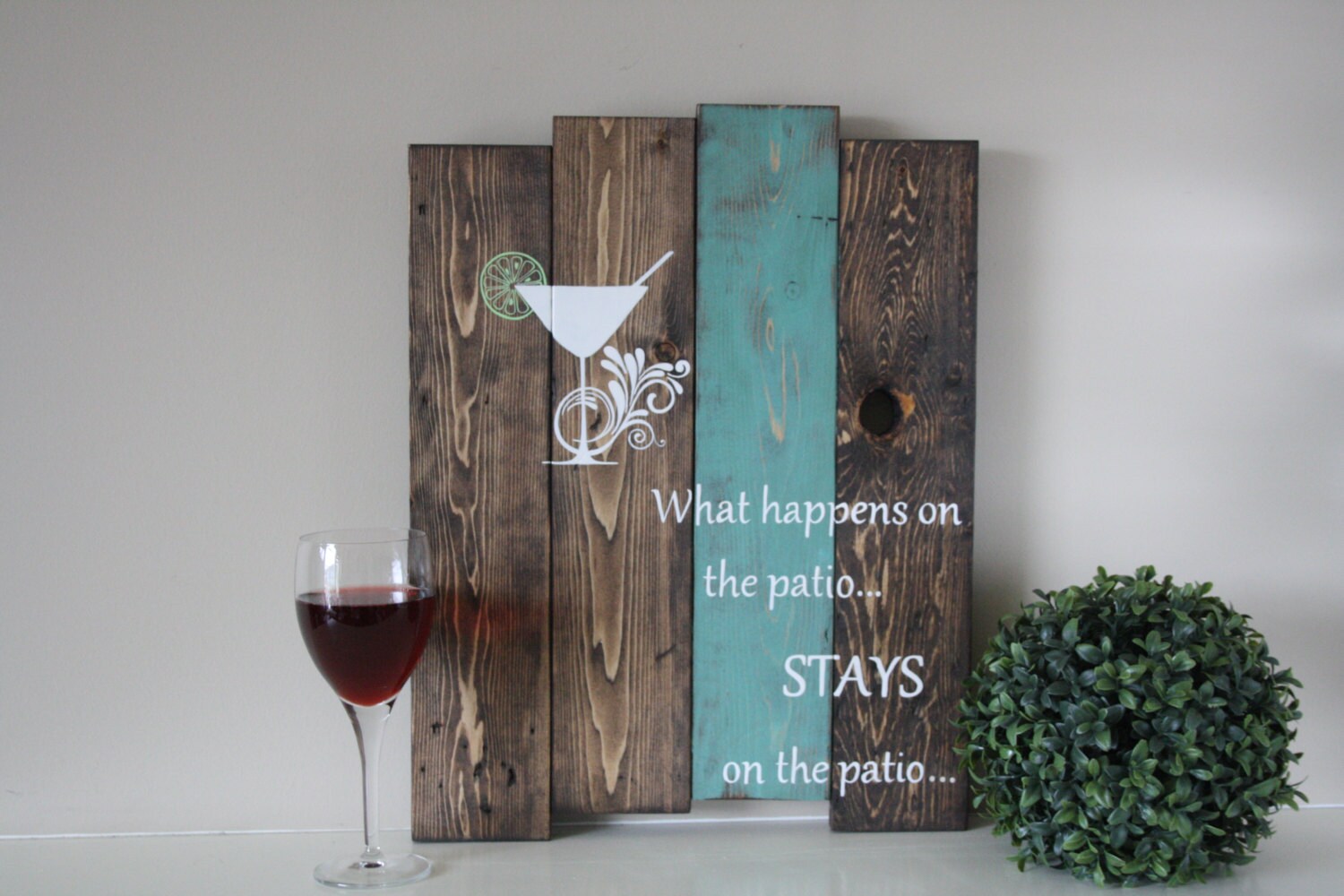 Reclaimed wood wall art What happens on the patio