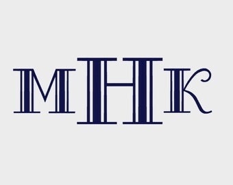 3 Letter Poster Boy Monogram Embroidery Machine Font in Multiple file formats in 2 sizes (2" and 3") - INSTANT DOWNLOAD - Item #1036