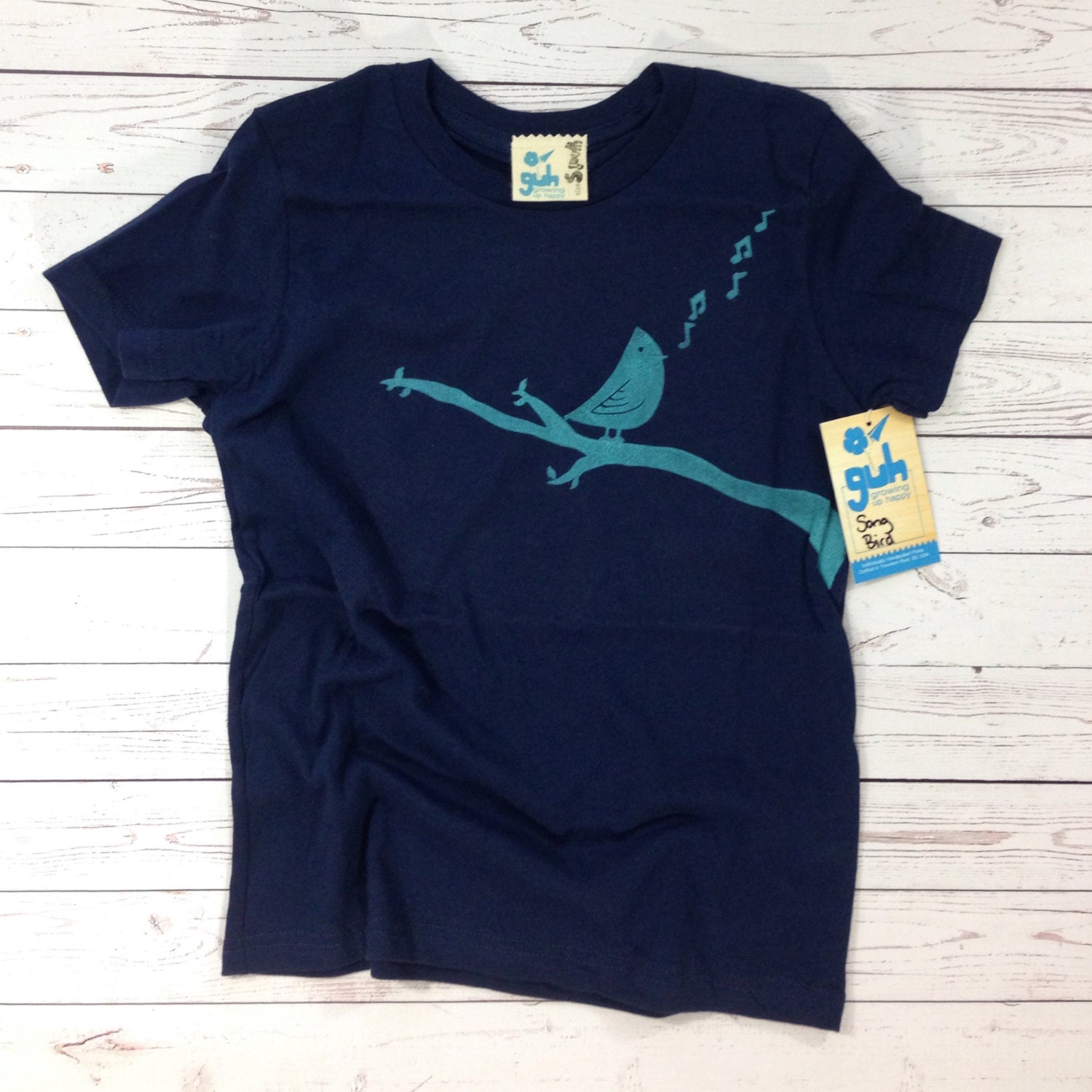 Bird Sings on a Branch Youth Shirt Graphic Tee Song Bird