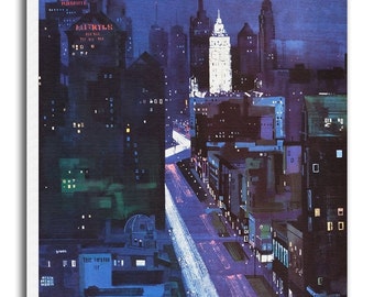 Chicago Travel Poster Vintage Art Canvas Print Hanging Retro Wall Decor xr849