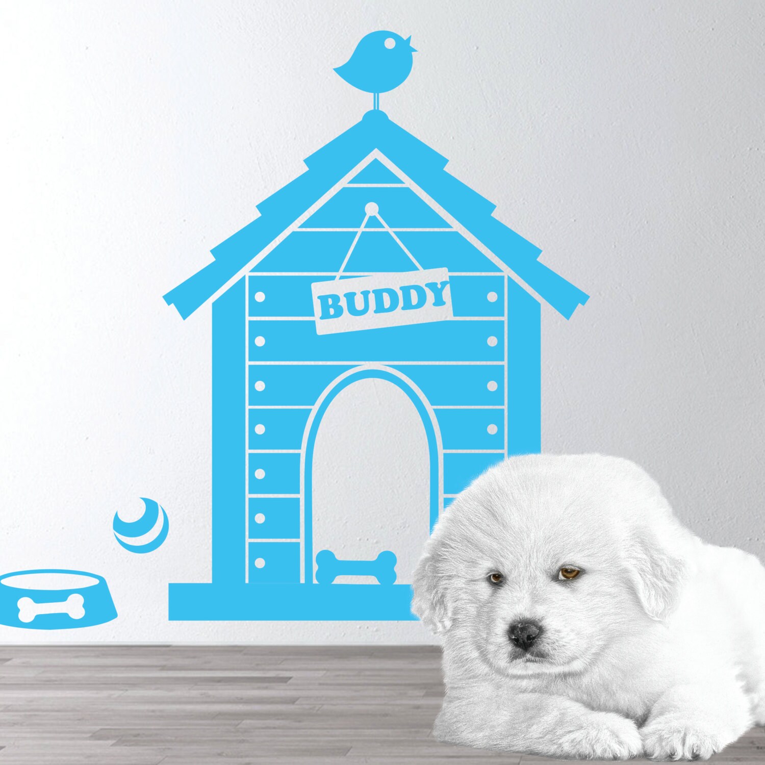 Dog house wall decal Puppy Dog Theme Personalized Dog