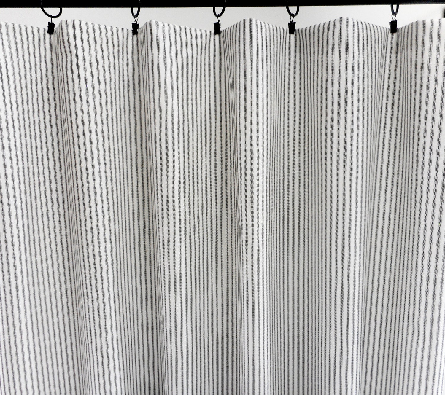 Black & White Stripe Window curtain. Classic stripe Panels.