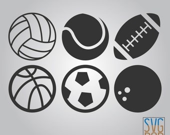 Sports Balls SVG, Volleyball, Baseball, Football, Basketball, Soccer, Bowling