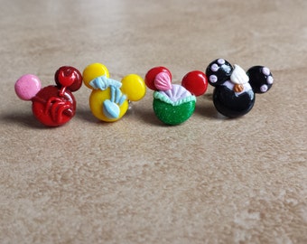Ariel and Ursula and Flounder and Sebastian Mouse Inspired Polymer Earrings