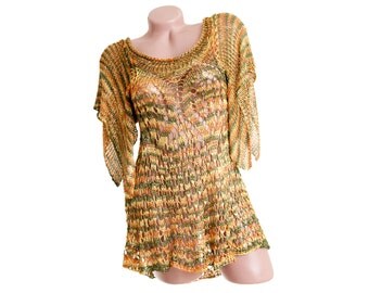Crochet tunica Bikini Cover-up donna maglia costume da
