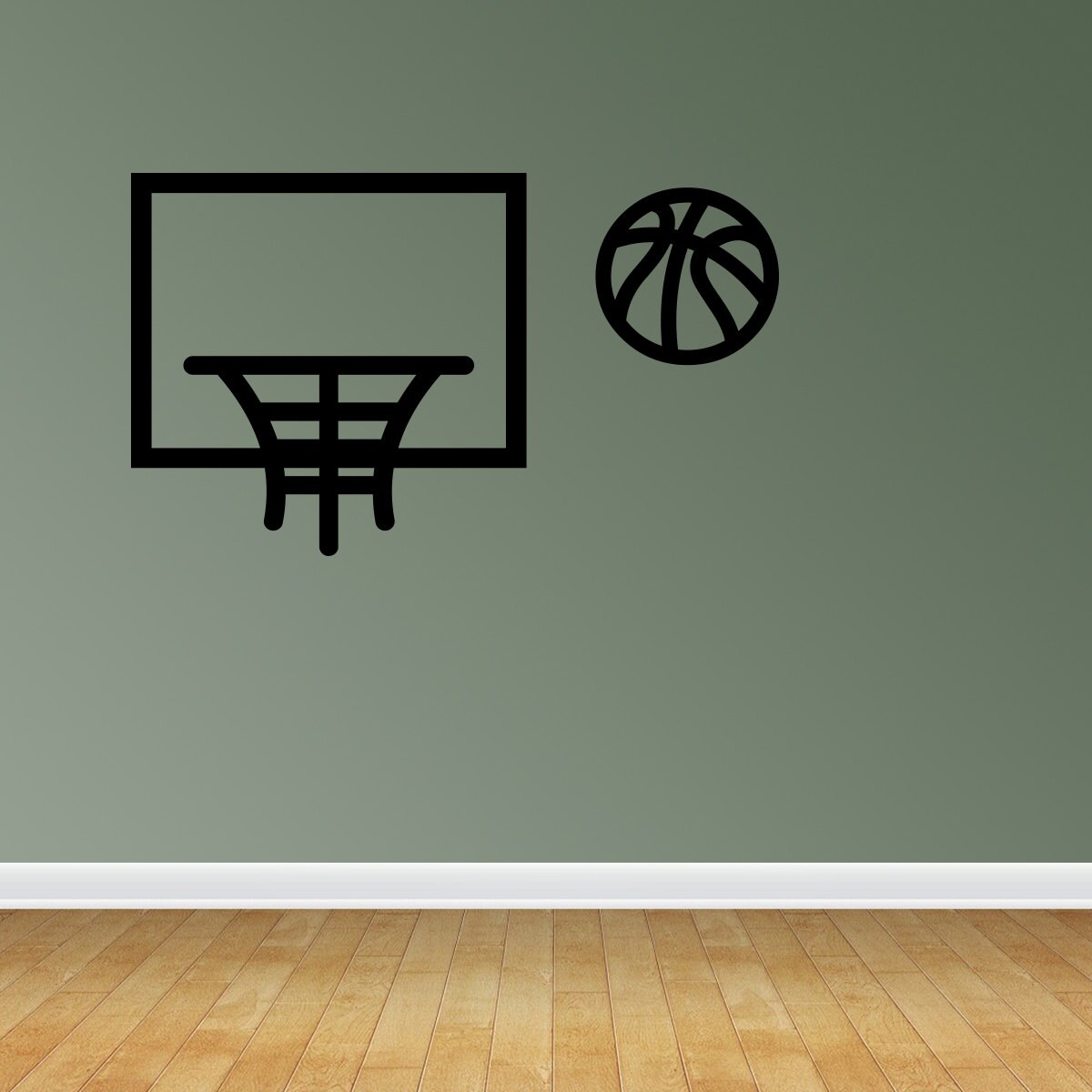 Wall Decal Basketball With Net And Basketball Hoop Decal