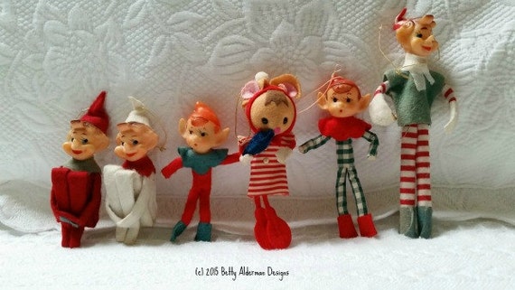 SALE Group of Vintage Elves 6 Japanese by BettyAldermanDesigns