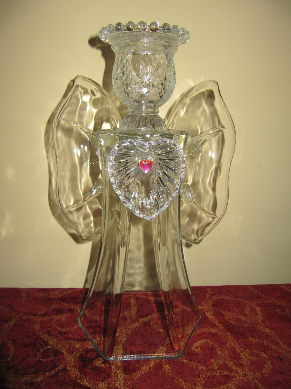 garden art glass angel glass angel angel sculpture upcycled