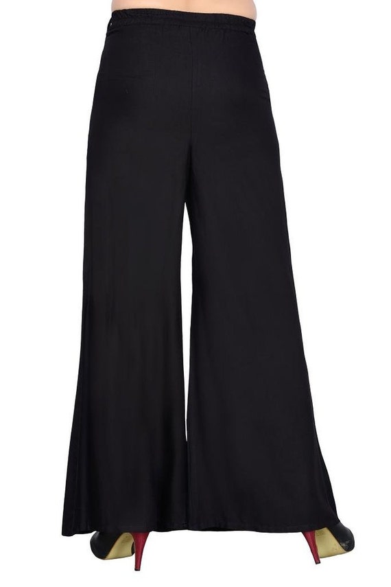 Items similar to Women's Rayon Plazo Black colour Plazo pants on Etsy