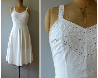 Iris dress • 1950s cotton sundress with eyelets