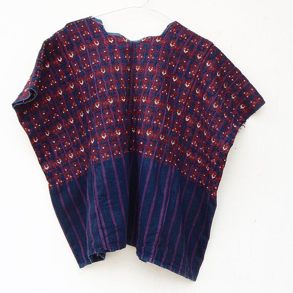 Huipil from Nahuala Guatemala Vintage Hand Woven Blouse