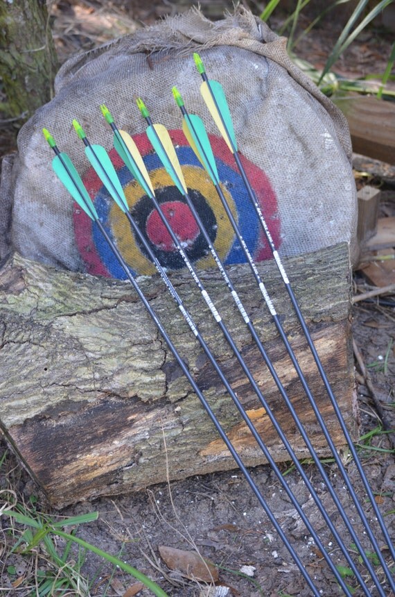 Archery arrows vintage carbon game trackers set of 6 hunting