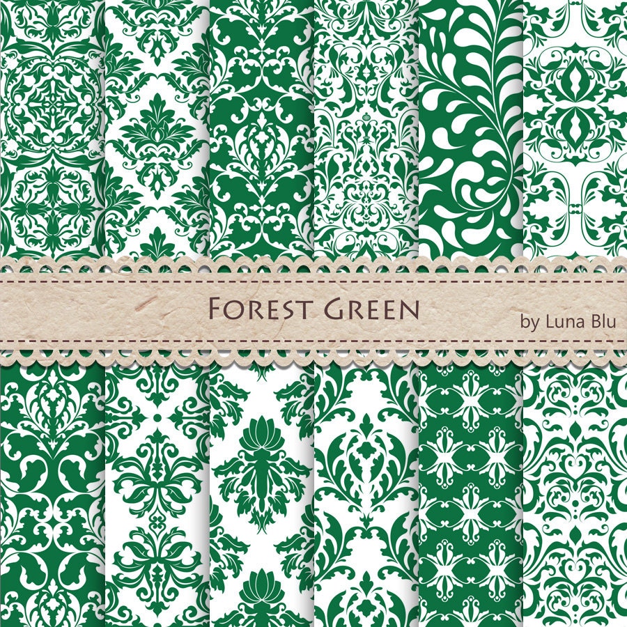 New Item added to my shop:Green Digital Paper: “Forest Green ” green